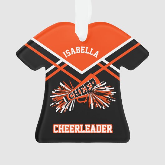 Orange und Black Cheerleader Ornament (Vorderseite)