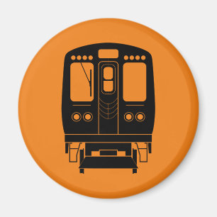 Orange und Black Chicago "L" Magnet