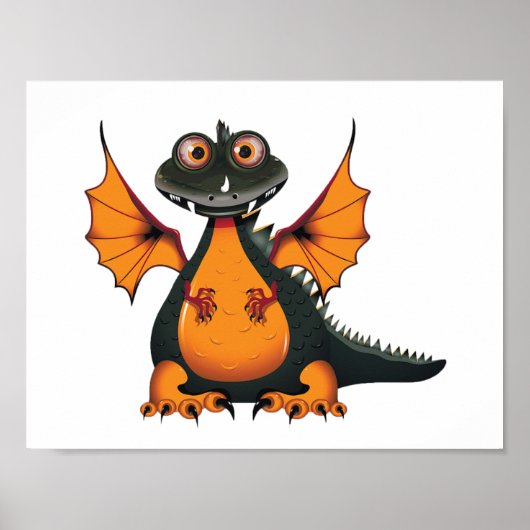 Orange und Black Dragon Poster (Vorne)