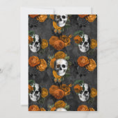 Orange und Black Floral Gothic Probe Dinner Einladung (Rückseite)