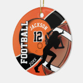Orange und Black Football Player Keramikornament (Links)