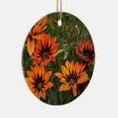Orange und Black Gazanias Round Ornament (Rechts)