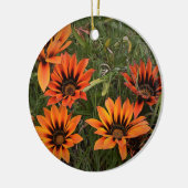 Orange und Black Gazanias Round Ornament (Links)