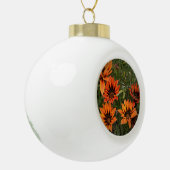 Orange und Black Gazanias Snowflake Dekoration Keramik Kugel-Ornament (Links)