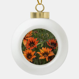 Orange und Black Gazanias Snowflake Dekoration Keramik Kugel-Ornament
