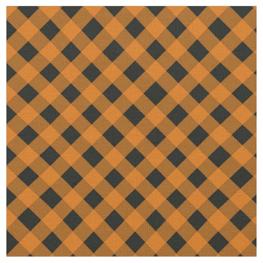Orange und Black Gingham Prüfmuster Stoff (Nahaufnahme)