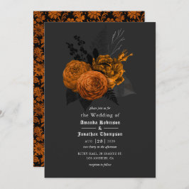 Orange und Black Gothic Einladung zur Hochzeit