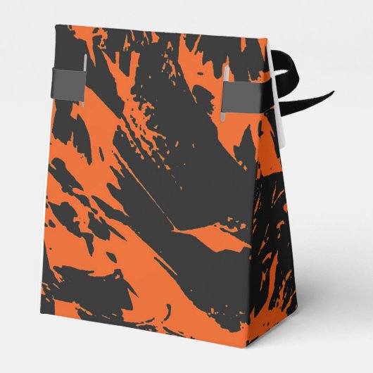 Orange und Black Graffiti Spritzer Geschenkschachtel (Rückseite)