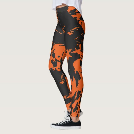 Orange und Black Graffiti Spritzer Leggings (Links)