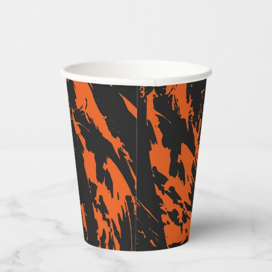 Orange und Black Graffiti Spritzer Pappbecher (Rechts)