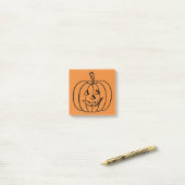 Orange und Black Halloween Jack-O-Lantern Pumpkin Post-it Klebezettel (Auf Schreibtisch)