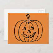 Orange und Black Halloween Jack-O-Lantern Pumpkin Postkarte (Vorne/Hinten)