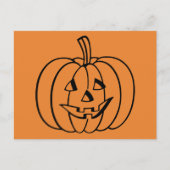 Orange und Black Halloween Jack-O-Lantern Pumpkin Postkarte (Vorderseite)