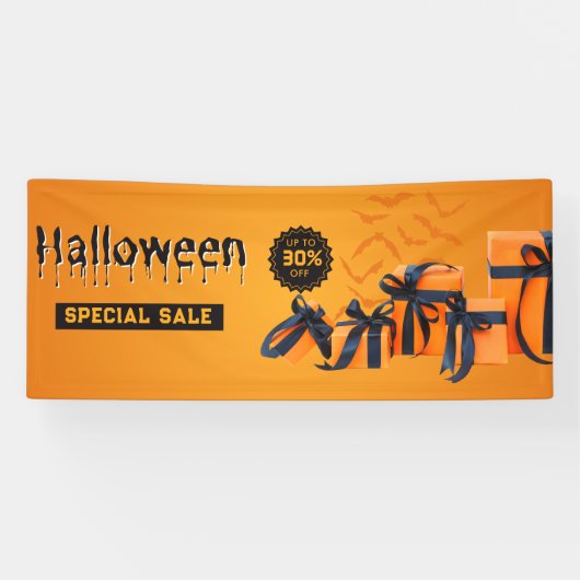 Orange- und Black Halloween-Werbeaktion Banner (Horizontal)