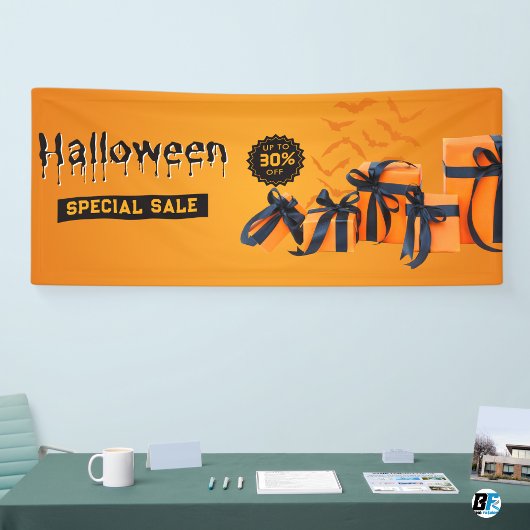 Orange- und Black Halloween-Werbeaktion Banner