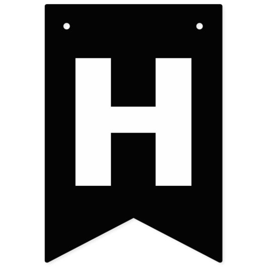 Orange und Black Happy Birthday Wimpelkette (Zweite Fahne)