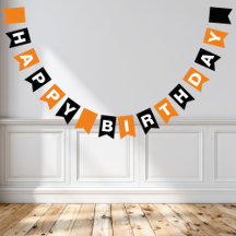 Orange und Black Happy Birthday