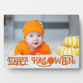 Orange und Black Happy Halloween Foto Fotoplatte (Vorderseite)