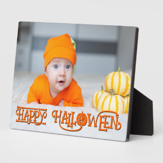 Orange und Black Happy Halloween Foto Fotoplatte