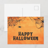 Orange und Black Happy Halloween Postkarte (Vorne/Hinten)