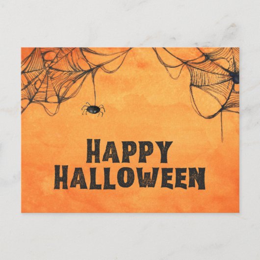 Orange und Black Happy Halloween Postkarte (Vorderseite)