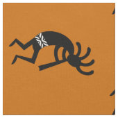 Orange und Black Kokopelli Muster Südwestwesten Stoff (Nahaufnahme)