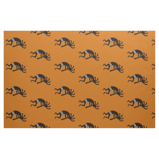 Orange und Black Kokopelli Muster Südwestwesten Stoff (Fat Quarter (45,7 x 55,9 cm))