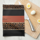 Orange- und Black Leopard-Tierdrucken Geschirrtuch (Viertel Falte)