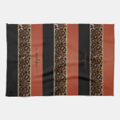 Orange- und Black Leopard-Tierdrucken Geschirrtuch (Horizontal)