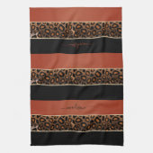 Orange- und Black Leopard-Tierdrucken Geschirrtuch (Vertikal)