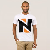 Orange und Black Letter N Mens T - Shirt (Vorne ganz)