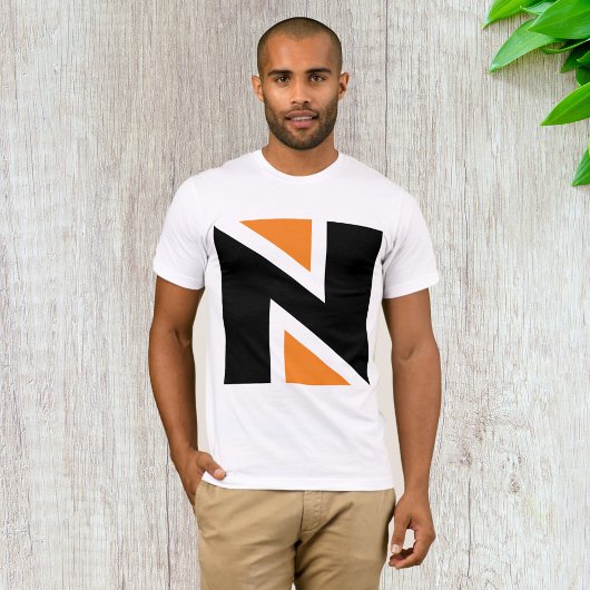 Orange und Black Letter N Mens T - Shirt