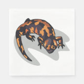 Orange und Black Lizard Napkins Serviette (Vorderseite)