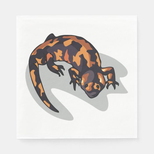 Orange und Black Lizard Napkins Serviette (Vorderseite)