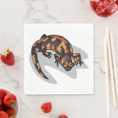 Orange und Black Lizard Napkins Serviette