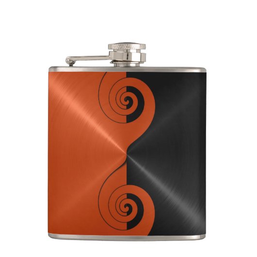 Orange und Black Metallic Flachmann (Vorderseite)