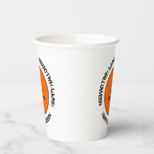 Orange und Black Modern Happy Halloween Party Pappbecher (Links)