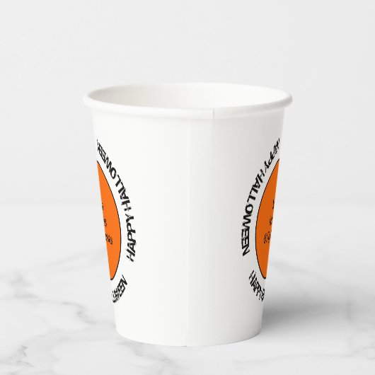 Orange und Black Modern Happy Halloween Party Pappbecher (Rechts)