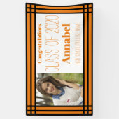Orange und Black One Foto Geometric Grad Banner (Vertikal)