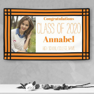 Orange und Black One Foto Geometric Grad Banner