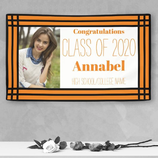 Orange und Black One Foto Geometric Grad Banner