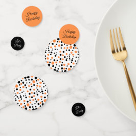 Orange und Black Polka Dot Birthday Konfetti