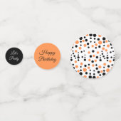 Orange und Black Polka Dot Birthday Konfetti (Vorderseiten)