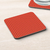 Orange und Black Polka Dot Pattern Untersetzer (Linke Seite)