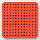 Orange und Black Polka Dot Pattern Untersetzer (Vorderseite)
