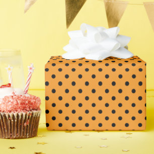 Orange und Black Polka Dots Geschenkpapier