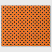 Orange und Black Polka Dots Geschenkpapier (Flach)