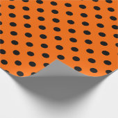 Orange und Black Polka Dots Geschenkpapier (Ecke)