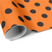 Orange und Black Polka Dots Geschenkpapier (Rolleneckpunkt)
