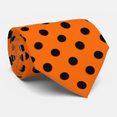 Orange und Black Polka Dots Krawatte (Gerollt)